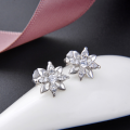 wholesale S925 Sterling Silver Small Fresh Korean Style Zircon Snowflake Stud Earrings for Women Wholesale from Factory-0-1