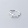 wholesale S925 Silver Ring Women's Korean Style Minimalist Smooth Line Adjustable Heart-shaped Jewelry J6046-0-0