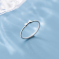 wholesale S925 silver ring for women, Korean-style fashion, simple bow twist, girly jewelry J6042-0-0
