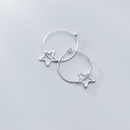 wholesale S925 Sterling Silver Earrings for Women Korean Style Fashion Ins Hollow Five-Pointed Star Girly Ear Accessories G3281-0-2