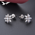 wholesale S925 Sterling Silver Small Fresh Korean Style Zircon Snowflake Stud Earrings for Women Wholesale from Factory-0-3