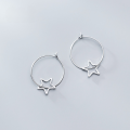wholesale S925 Sterling Silver Earrings for Women Korean Style Fashion Ins Hollow Five-Pointed Star Girly Ear Accessories G3281-0-1