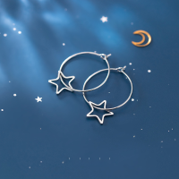 wholesale S925 Sterling Silver Earrings for Women Korean Style Fashion Ins Hollow Five-Pointed Star Girly Ear Accessories G3281-S925 Silver Earrings 925 Silver