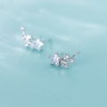 wholesale S925 Sterling Silver Korean Style Cute Sweet Star Earrings Fresh and Creative Meteorite Diamond Studs G3628-0-1