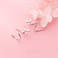 wholesale S925 silver earrings for women, Korean-Japanese style, small and fresh, cute little butterfly with inlaid diamonds, fashionable ear accessories G3542-0-0