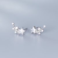 wholesale S925 Sterling Silver Korean Style Cute Sweet Star Earrings Fresh and Creative Meteorite Diamond Studs G3628-S925 silver pair rose gold 925 silver