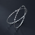 wholesale S925 silver exaggerated large hoop earrings with embossed patterns, Korean-style women's elegant and personality ear clips E1897-0-1