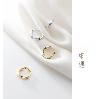 wholesale Metal Material S925 Moebius Knot Short Hoop Earrings for Women Trendy Line Ear Accessories G1392-s925 silver-gold earrings 925 silver