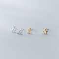 wholesale S925 silver small fresh shining star earrings sweet and elegant studded with diamonds for students G3723-0-1
