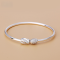 wholesale S990 Silver Korean-style Women's Ethnic Retro Plain Silver Bracelet Fashion Smooth Bangle Silver Jewelry Wholesale-0-0