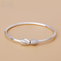 wholesale S990 Silver Korean-style Women's Ethnic Retro Plain Silver Bracelet Fashion Smooth Bangle Silver Jewelry Wholesale-990 silver bracelet about 14.3 grams 990 pure silver