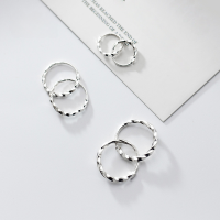 wholesale 990 Sterling Silver Minimalist Creative Twist Ear Clasp for Women, Fashion Sweet Girly Temperament Earrings-Pure Silver 990-Small Earrings 9mm Pure Silver