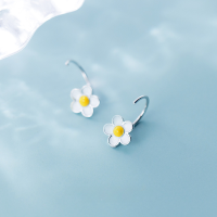 wholesale S925 Sterling Silver Small Fresh Sweet and Elegant White Flower Ear Hook, Personalized and Stylish Gift Earrings G3847-S925 silver pair 925 silver