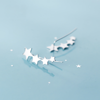 wholesale S925 silver minimalist artistic star ear hook ear row women Korean style elegant fashion personality earrings G3848-S925 silver pair gold model>925 silver
