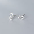 wholesale S925 Sterling Silver Infinity Figure 8 Ear Studs for Women, Korean Japanese Style Fashion Minimalist Freshness, G3841-0-1