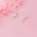 wholesale S925 Sterling Silver Infinity Figure 8 Ear Studs for Women, Korean Japanese Style Fashion Minimalist Freshness, G3841-0-3
