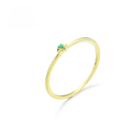 wholesale 9K gold minimalist Japanese-style light jewelry ring with delicate plum blossom inlay featuring emerald, ruby, and sapphire-Ruby Ring>16#