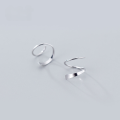 wholesale Sterling Silver S925 Geometric Rotating Earrings Minimalist Spiral Hoops Sweet Temperament Wave Short Double-Layer Earrings G4026-0-1