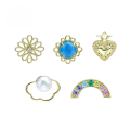 wholesale 9K Gold Artli Jewelry Multi-Combination Colored Gemstone Pearl Cloud One-Week Earring Ins Rainbow Girly Japanese Style Single-0-0