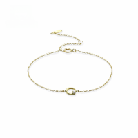 wholesale 9K Gold Japanese and Korean Minimalist Crescent Moon Diamond Bracelet for Women, Jewelry Wholesale, Autumn and Winter New Collection-Simple Crescent Diamond Bracelet>18mm