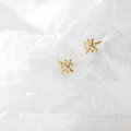 wholesale S925 silver small fresh shining star earrings sweet and elegant studded with diamonds for students G3723-0-0