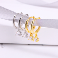 wholesale S925 Sterling Silver Eight Hearts Eight Arrows Zircon Earrings, Creative Ins Style With Inlaid Colorful Zircons-0-2