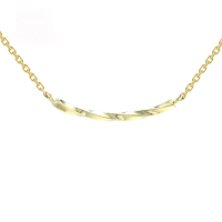 wholesale 9K gold minimalist versatile Japanese-style light jewelry twisted rope necklace for women, creative collarbone chain wholesale-Plain Gold Twisted Rope Necklace 9K Gold
