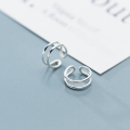 wholesale Sterling Silver Ear Clips for Women Korean Style Fashion Minimalist Double Layer Ear Clips Non-Piercing Earrings Jewelry G4615-0-1