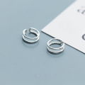 wholesale Sterling Silver Ear Clips for Women Korean Style Fashion Minimalist Double Layer Ear Clips Non-Piercing Earrings Jewelry G4615-0-0