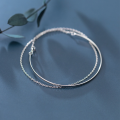 wholesale S925 silver Korean-style minimalist double-layer line bracelet, fashionable and ladylike bare chain student bracelet S3565-0-0