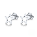 wholesale Sterling silver hollow five-point star sweet star-shaped earrings, Korean version-0-5