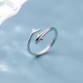 wholesale S925 Sterling Silver Ring for Women, Korean Style Fresh Ocean View Surface Dolphin Maiden Openable Hand Jewelry J6668-0-0