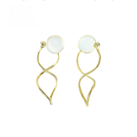 wholesale 9K Gold Minimalist Fashion Streamlined Geometric Twist Clip-On Earrings Wholesale-Streamlined spiral ear clip 9K gold