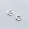 wholesale Sterling Silver Ear Clips for Women Korean Style Fashion Minimalist Double Layer Ear Clips Non-Piercing Earrings Jewelry G4615-0-2