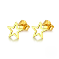 wholesale Sterling Silver Hollow Five-point Star Sweet Star-shaped Earrings, Korean Version-0-1