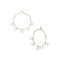 wholesale 14K gold limited edition autumn and winter jewelry earrings, 5A-grade natural pearl large hoop earrings for women, fashionable OL minimalist style-0-0