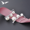wholesale S925 Silver New Japanese and Korean Pearl Jewelry, Shell Pearl Ear Clips for Women, Elegant Diamond-Inlaid Ear Cuffs, Wholesale and Drop Shipping-0-1