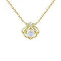 wholesale 9K gold Ariel the Little Mermaid Princess hollow shell moonstone necklace Korean version dreamy heart-shaped collarbone chain-0-0