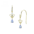 wholesale 14K Gold Japanese Light Jewelry Purple Tanzanite Crown Earrings for Women, Christmas New Style Ear Hooks, Dropshipping-0-0
