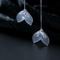 wholesale Sterling Silver Fish Tail Wave Ear Accessories with Flash Sequins in Korean Fresh Ocean Style G4878-0-1