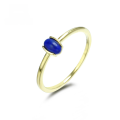 wholesale 9K Gold Limited Edition Vintage Egg-Shaped Lapis Lazuli Ring, Simple and Unique Hand-Set Main Stone Band-0-0