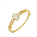 wholesale 9K Gold Lace-style Hollow-out Blue Moonstone Ring for Women, New Elegant Goddess Piece-0-0