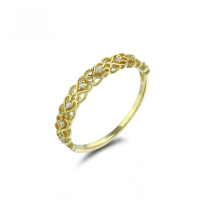 wholesale 9K gold Japanese-style light jewelry openwork heart-shaped zircon ring for women, simple and versatile, new elegant ring-9K Gold Heart-Shaped White Zirconium Ring 10#