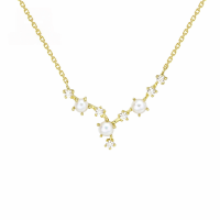 wholesale 9K Gold Japanese-style Light Luxury Fashion Jewelry, Big Dipper 12 Zodiac Necklace Choker Ring Set New Arrival-Big Dipper Pearl Necklace>9K Gold