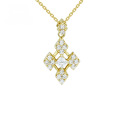 wholesale 9K Gold Japanese-Inspired Light Luxury VA Jewelry Rhombus Zircon Necklace, Elegant and Versatile Choker, Factory Direct-0-0