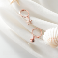 wholesale S925 silver earrings, women's Korean-style small fresh ocean shell sweet asymmetrical starfish earrings G4225-0-2