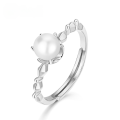 wholesale [925 Sterling Silver] Love Like Beauty Natural Round Freshwater Pearl Ring, Japanese and Korean Autumn and Winter New Style Hand Accessories Wholesale-0-5