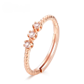 wholesale 925 Sterling Silver Natural Rose Quartz Topaz Fanta Stone Korean Style Twist Small Ring Fashion Versatile-0-0