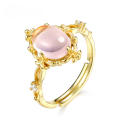 wholesale 925 Sterling Silver Rose Quartzt Lemon Opal Ring for Women, Love Rumei European and American Gemstone Autumn New Style, Dropshipping-0-0