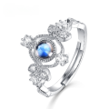 wholesale 925 Sterling Silver Natural Blue Moonstone Vintage Ring from Airume-0-0